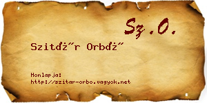 Szitár Orbó névjegykártya